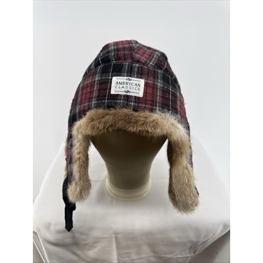 American Classics Trapper Hat Rabbit Fur Men's M Wool Trimmed Ear Flaps Hunting